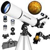 MEEZAA Telescopio, Telescopio Astronómico Adultos Profesional, 80mm Apertura 600mm