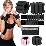 WELSPO Pesas Tobilleras y de Muñeca 1 lb Cada Una - Juego de 2 Ajustables Silicona para Yoga,