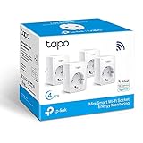 Tapo P110 (4 paquetes) – Mini enchufe inteligente Wi-Fi (con monitoreo de energía)