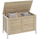 HOMCOM Banco de Almacenaje para Dormitorio 95 L Banco de Almacenaje con Tapa Bisagra