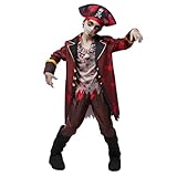 Spooktacular Creations Disfraz de zombi pirata para niño, disfraz de zombi aterrador para Halloween