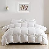 DWR Edredón Cama 80, Relleno Pluma y Plumón de Ganso,Calor Medio para 4 Estaciones,250 gr/m²