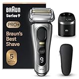 Braun Series 9 Pro+ Afeitadora Eléctrica Hombre, Máquina de Afeitar Barba, Centro De Limpieza