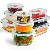 edihome, Recipientes de Cristal (9 recipientes 9 tapas) Apto para lavavajillas, congelador...