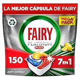 Fairy Platinum Plus Limón Cápsulas De Lavavajillas Todo En Uno, 150 Cápsulas