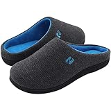 RockDove Zapatilla de dos tonos y espuma viscoelástica para Hombre, Gris oscuro y azul