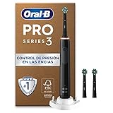 Oral-B Pro 3 Cepillo de Dientes Eléctrico Negro con Mango Recargable y 3 Cabezales