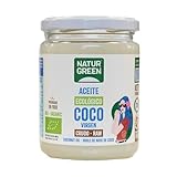 NATURGREEN Aceite de Coco Bio, Virgen Extra, Ideal para Cocinar, Hidrata Piel y Cabello, 430 ml.