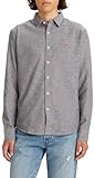 Levi's Long-Sleeve Battery Housemark Slim Camisa, Black Agate