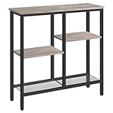HOOBRO Mesa de Consola, Mesa Auxiliar Estrecha de 75 cm, Mesa Lateral para Sofá, Aparador de Entrada