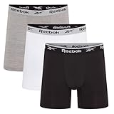 Reebok Hombres Bóxers Deportivos Negro/Blanco/Gris Paquete de 3 Pequeño