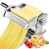 Sailnovo Maquina Para Hacer Pasta, 180 aleación de aluminio Maquina Pasta Fresca, con 9 Ajustes