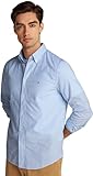 Tommy Hilfiger Camisa Hombre Flex Poplin Classic Regular Fit, Multicolor (Sweet Blue/Optic White)