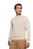 Polo Club Jersey de Punto Trenzado para Hombre - Cuello Redondo con Logo Bordado Regular Fit