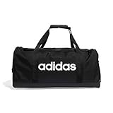 adidas Unisex Adulto Essentials Linear Duffel Bag, Black/Black/White, M