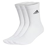 adidas Unisex adulto Cushioned Crew Socks 3 Pairs, White / Black, 4.5-6