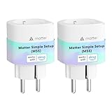 Meross Enchufe Inteligente Matter con Consumo de Energía, WiFi Enchufe con Matter Simple Setup(MSS)