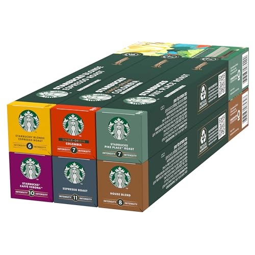 STARBUCKS Paquete Variado de Nespresso de Diferentes Intensidades 6 x 10 (60 Cápsulas)