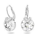 Swarovski Pendientes Bella V, Talla redonda, Blancos, Baño de rodio