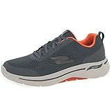 Skechers Go Walk Arch Fit Idyllic, Zapatillas Hombre, Charcoal/Orange