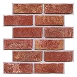COMSTICKC Paneles de Pared 3D Ladrillo Adhesivo, 10 Piezas, 30 x 30 cm, impermeables.