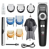 Kit de Aseo Facial 3 en 1 BarberBoss, Cortapelos, Detallador y Recortador de Barba y Peines Guía