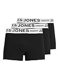 JACK & JONES SENSE TRUNKS 3-PACK Bóxer, Negro, Medium (Pack de 3) para Hombre