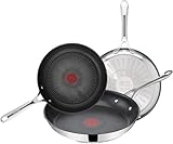 Tefal Jamie Oliver - Juego de 3 Sartenes 20/24/28 cm, Apto inducción, antiadherente
