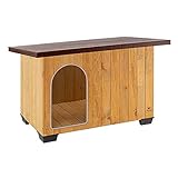 Ferplast Caseta de exterior para perros BAITA 100, Madera ecosostenible