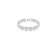Swarovski Pulsera Tennis Ariana Grande x, Tallas mixtas, Corazón, Blanca, Baño de rodio