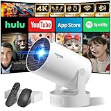 Mini Proyector con WiFi 6 Bluetooth 5.4 Support 4K 1080P Auto Keystone 180° Rotable Portátil