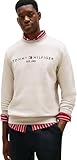 Tommy Hilfiger Sudadera Hombre Tommy Logo sin capucha, Beige (Heathered Pebble)