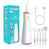 FlossJet Irrigador Dental Inalámbrico agua Presion con 5 Boquillas 4 Modos IPX7 Impermeable