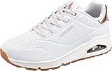 Skechers Uno - Shimmer Away, Zapatillas de Deporte Mujer, White Durabuck Rose Gold Duraleather Trim