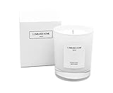 Lombardi Home - Vela Aromática Vainilla en Vaso de Cristal Blanco- Vela Perfumada Vegana y Ecológica