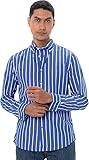 Tommy Hilfiger Camisa Hombre Poplin Nautical de algodón, Multicolor (Optic White/Wedge Blue)