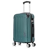 RAYKONG Maleta Cabina ABS 55x40x20cm (40L) - Trolley pequeña Equipaje de Mano - Verde