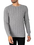 GANT Cotton Cable C Cuello Suéter, Gris, L para Hombre