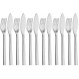 WMF Nuova - Juego de Pescado 12 Piezas para 6 Comensales , Cubertería de Acero Inoxidable Pulido