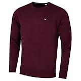 Calvin Klein Hombre Crew Cuello Soft Algodón Suéter - Borgoña Francesa