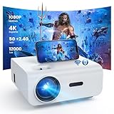 HOPVISION Proyector, Mini Proyector Portátil WiFi Bluetooth, 12000Lúmenes Projector 4K Soportado