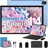 BIEGEDY Tablet Android Tablet 10 Pulgadas, 22GB RAM + 128GB ROM (TF 1TB), 5G+2.4G Dual Band WiFi 6
