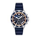 Emporio Armani Reloj Analógico para Hombre de Cuarzo con Correa en Silicona