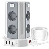 Sameriver Regleta Proteccion sobretension (2500W) con 8 Enchufes de Seguridad 1 Rápida USB-C