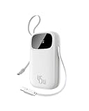 Baseus Powerbank 45W 20000mAh con 2 Cables USB-C Integrados, Power Bank PD3,0 QC4,0