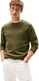 Tommy Hilfiger Jersey Hombre Essential Cotton con Cuello Redondo, Verde (Huntsman Green), L
