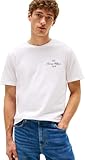 Tommy Hilfiger Camiseta de Manga Corta Hombre Outline Script tee Regular Fit, Blanco