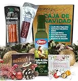 Cesta Navidad Gourmet S para Regalar Aceite de Oliva Virgen Extra, Salchichón y Sobrasada Ibérica