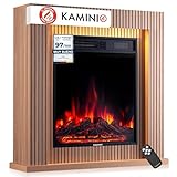 KAMINIO Chimenea eléctrica Matti - Chimenea eléctrica de pie con calefacción, Efecto de Llama 3D