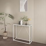 Mesa Pasillo Recibidor Montaje Rápido Acero 90 x 30 x 80 cm - Blanco